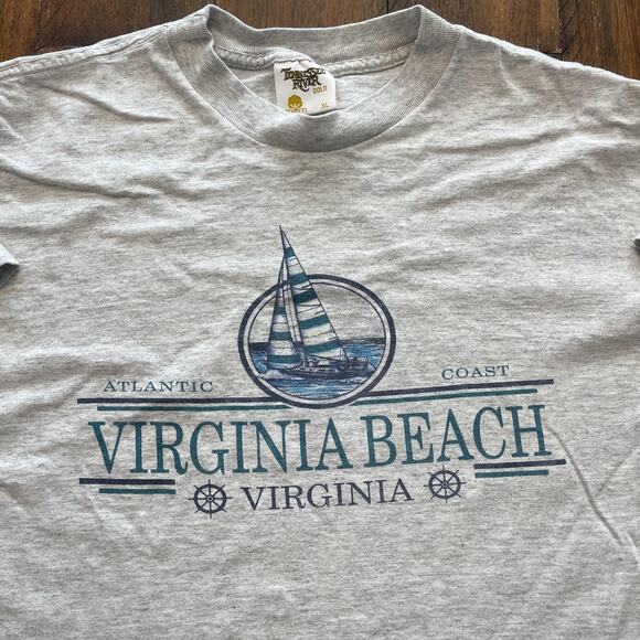 Virginia Beach Shirt Mens XL Gray Sailboat Graphic Made in USA Souvenir Tee - Picture 3 of 8